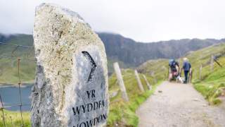 Wegweiser am Mount Snowdon