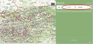 Screenshot des Interface der Website, mit rot markiert wurden die Felder über die die Einstellung möglich ist.