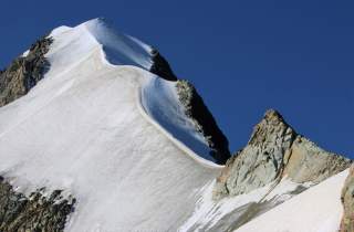 Blick zum Biancograt in der Bernina Gruppe