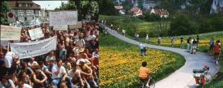 Demo Sigmaringen.  Seilschaftskette Donauland.