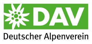Logo des Deutschen Alpenvereins mit weißer Edelweißblume und den Buchstaben 