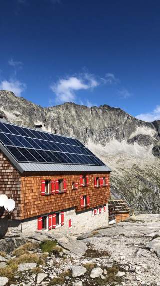 PV-Anlage der Barmer Hütte; Foto: DAV