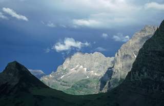Abziehendes Gewitter am Hohljoch im Karwendel.