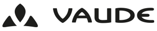Logo der Marke Vaude mit stilisiertem, dreieckigem Symbol und dem Schriftzug „VAUDE“.