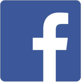 Facebook-Logo: weißer, stilisierter Buchstabe „f“ auf blauem Hintergrund.