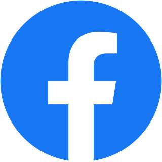 Blaues rundes Symbol mit weißem, kleingeschriebenem „f“ in der Mitte, Logo von Facebook.