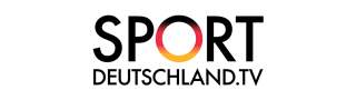 Logo von SPORT DEUTSCHLAND.TV mit einem in den Deutschlandfarben schwarz-rot-gold gestalteten Buchstaben O.